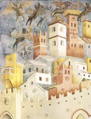 GIOTTO di Bondone The Devils Cast out of Arezzo (mk08) France oil painting art